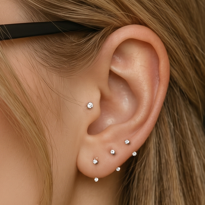Titanium U Hoop with Threadless CZ Top