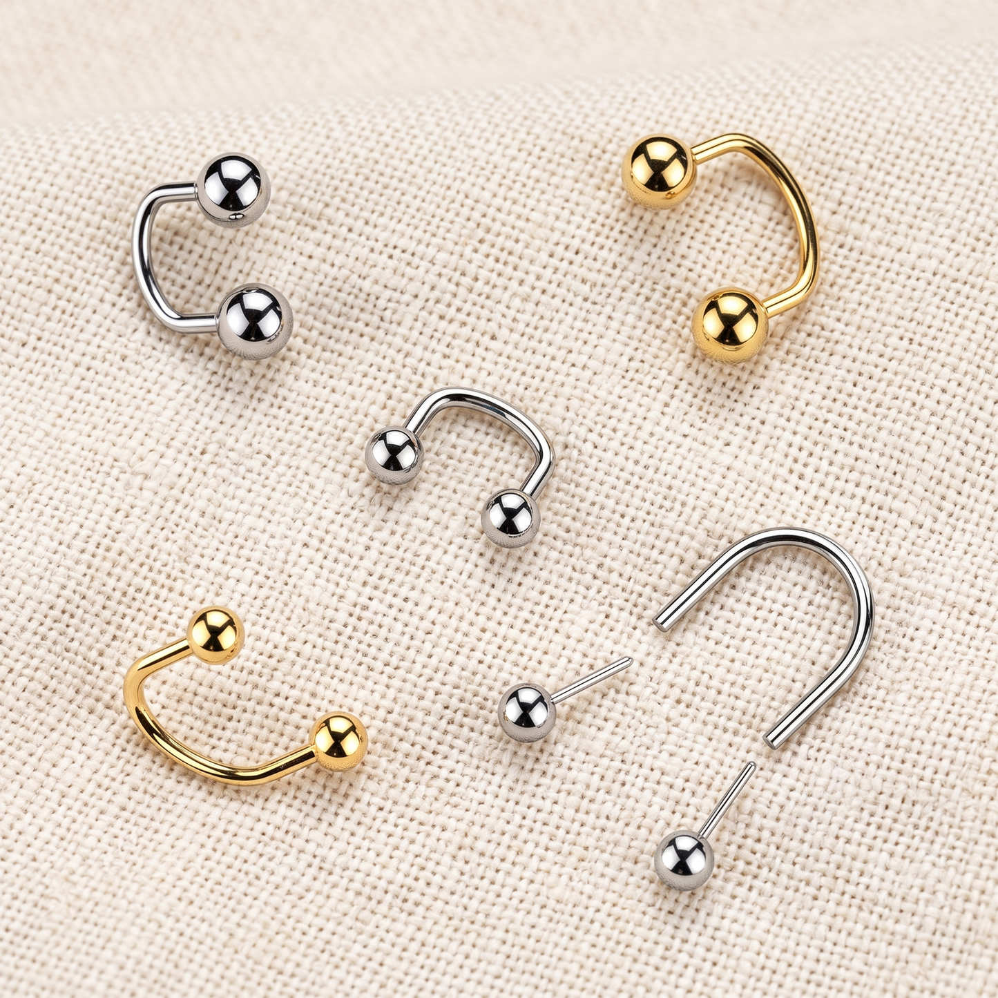 Titanium U Hoop with Threadless Ball