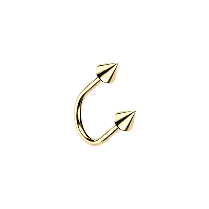 Titanium U Hoop with Threadless Spike