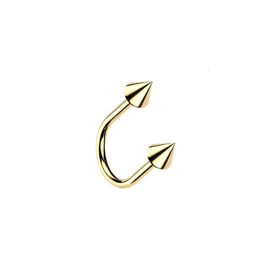 Titanium U Hoop with Threadless Spike