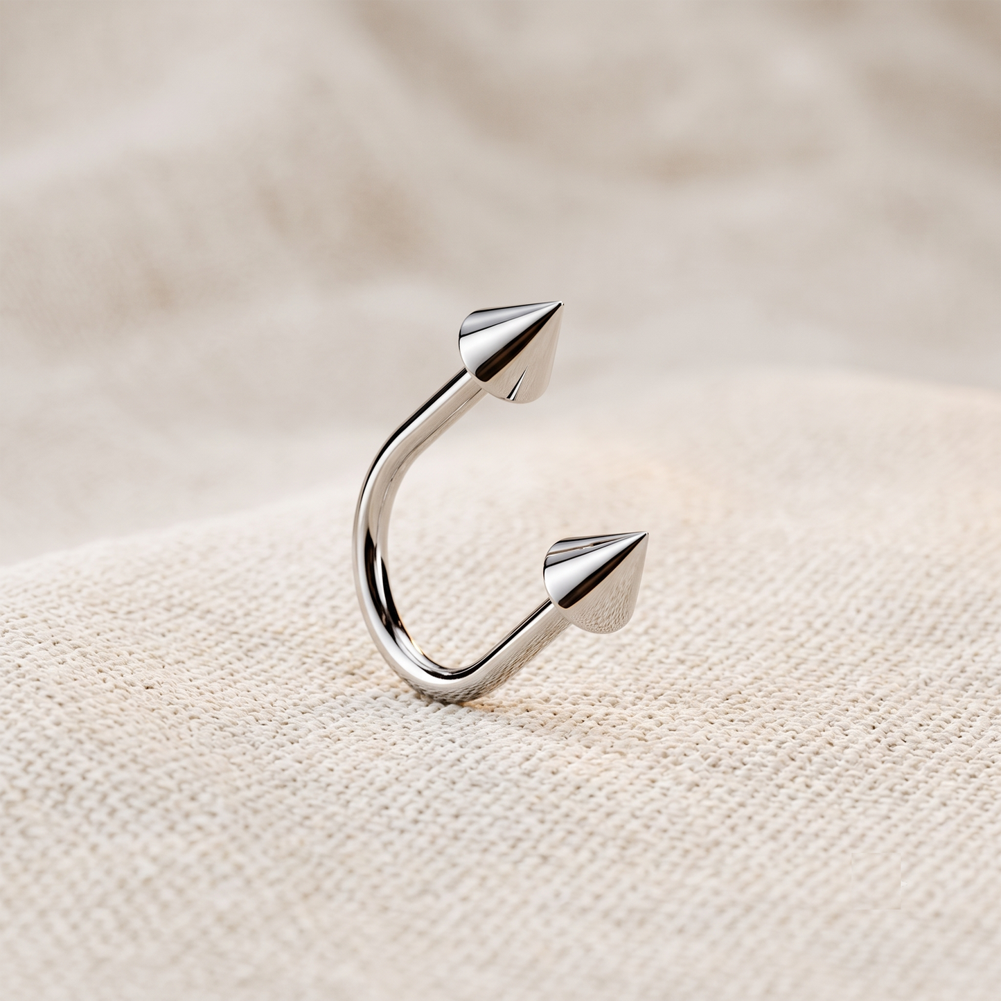 Titanium U Hoop with Threadless Spike