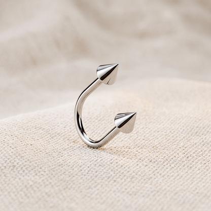 Titanium U Hoop with Threadless Spike