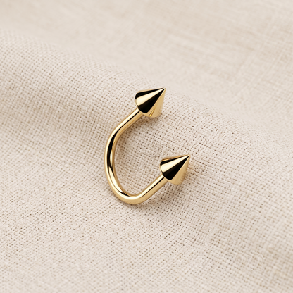 Titanium U Hoop with Threadless Spike