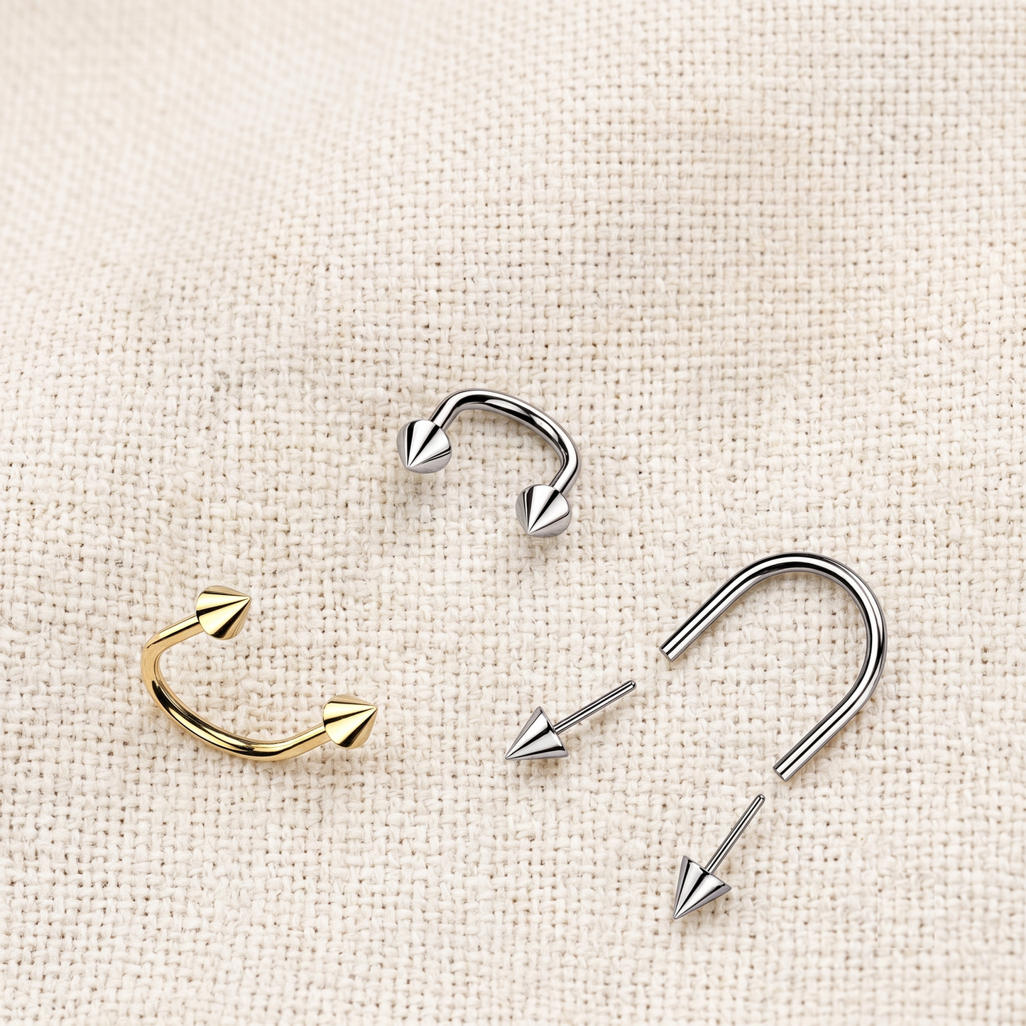 Titanium U Hoop with Threadless Spike