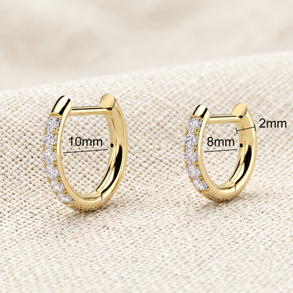 Surgical Steel CZ Front Hinged Straight Pin Hoop Earrings (Pair)