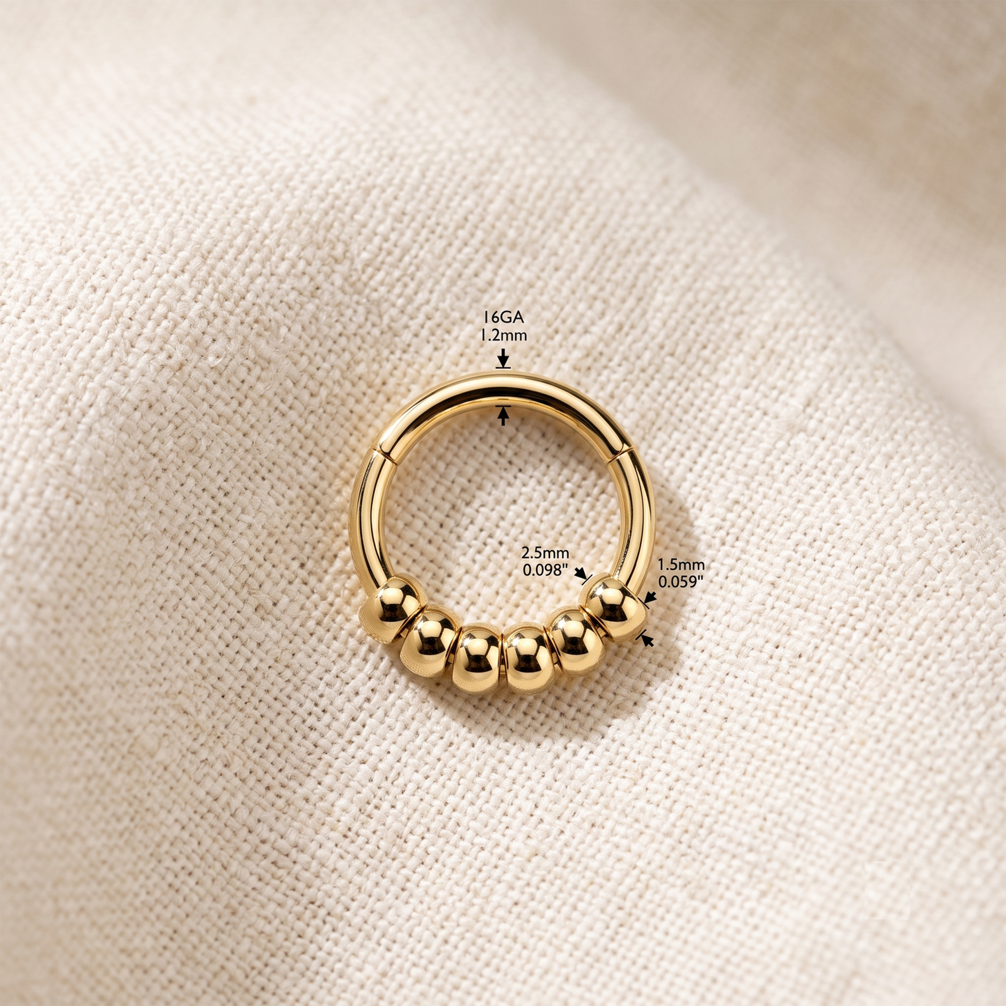 Surgical Steel 5-Ball Hinged Segment Hoop Ring