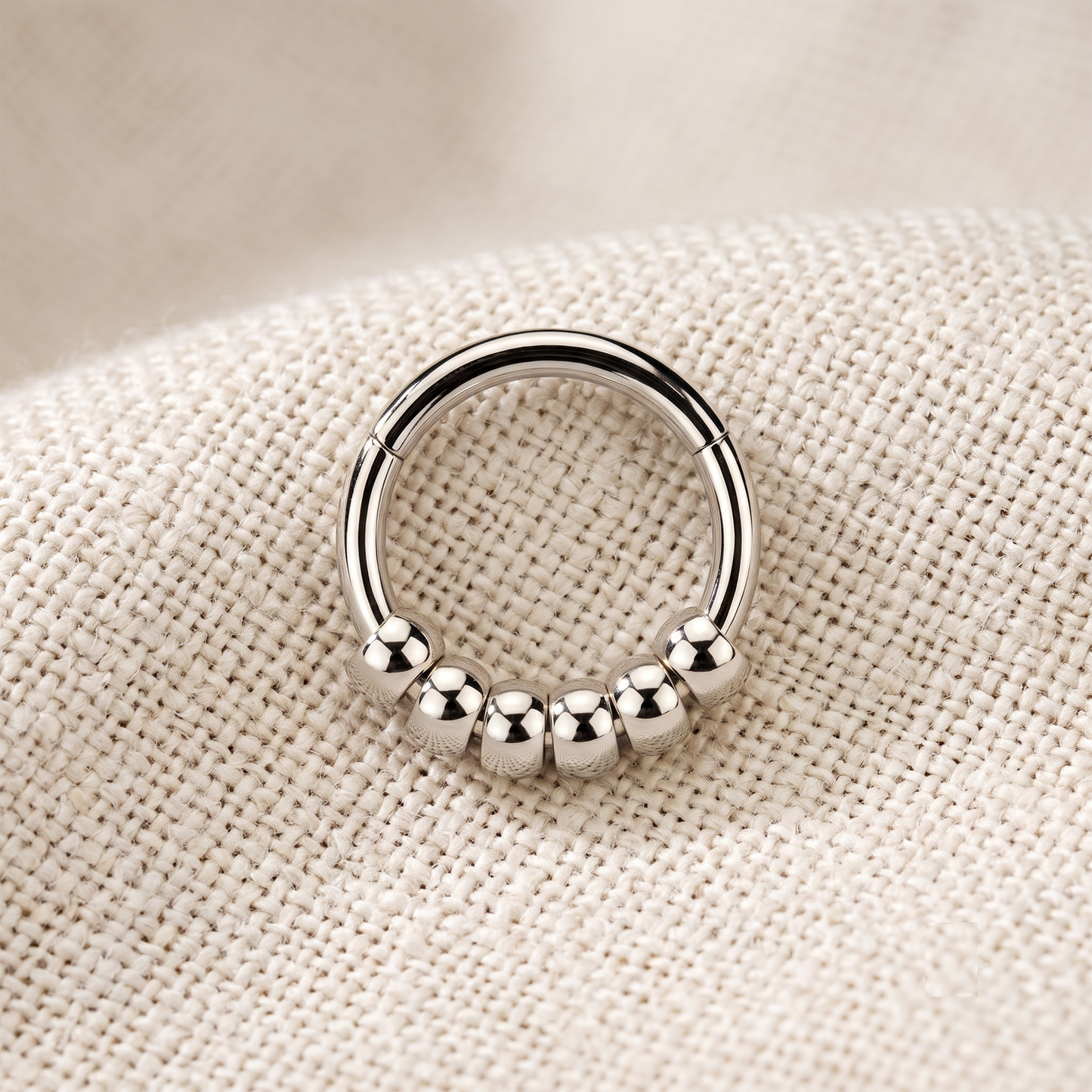 Surgical Steel 5-Ball Hinged Segment Hoop Ring