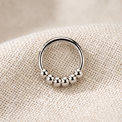 Surgical Steel 5-Ball Hinged Segment Hoop Ring