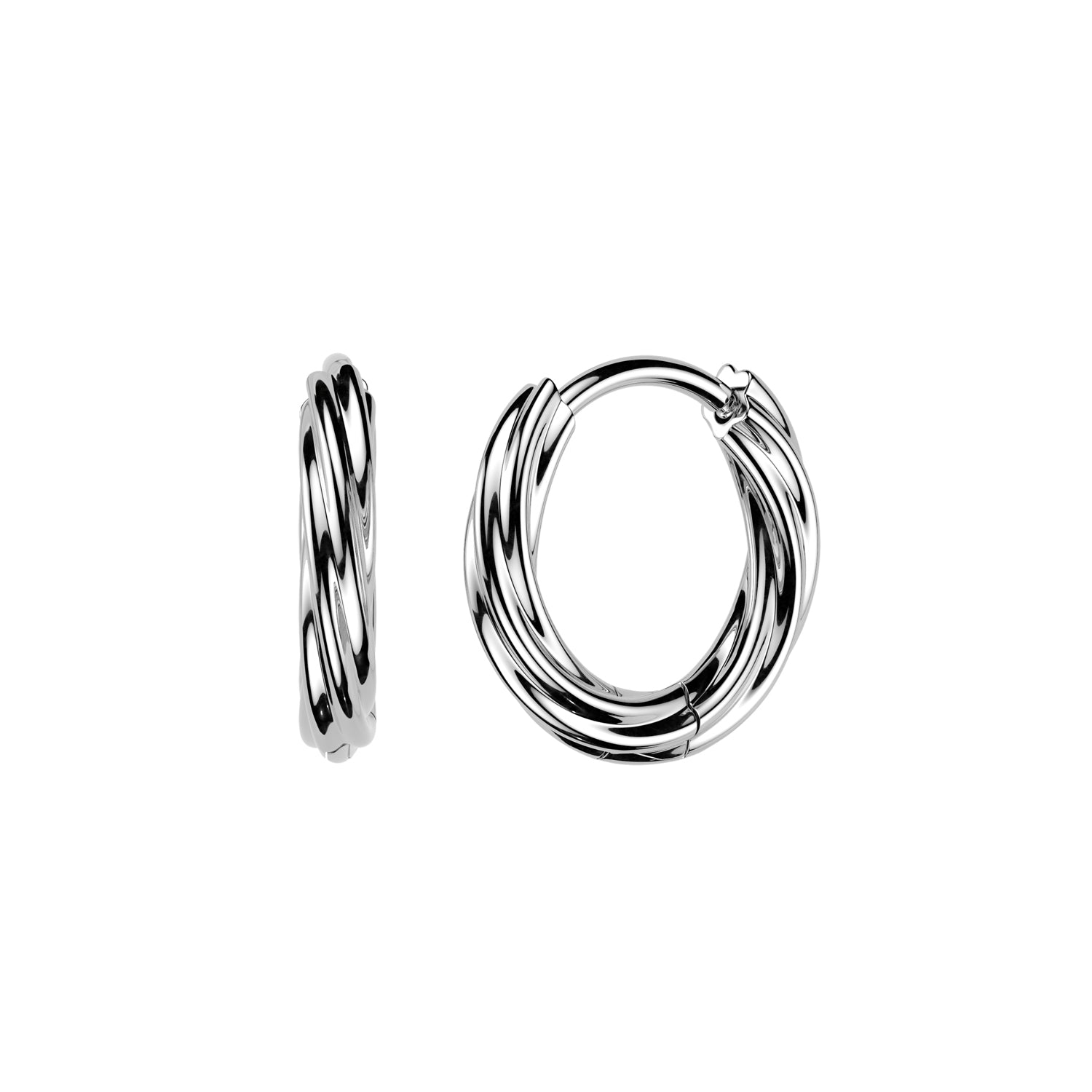 Surgical Steel Twisted Huggie Hoop Earrings - Rope – Vital Piercing