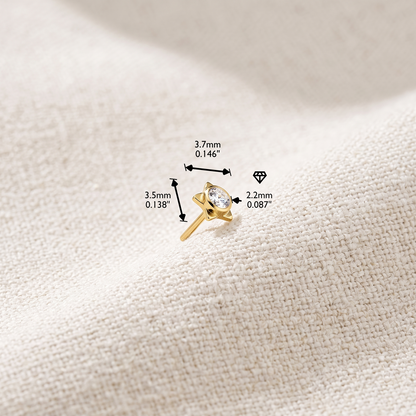 Titanium Star Bezel CZ Threadless Top