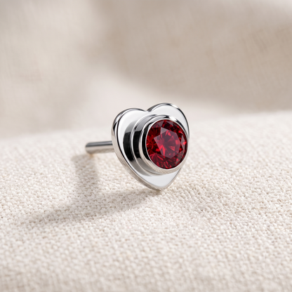 Titanium Heart Bezel CZ Threadless Top