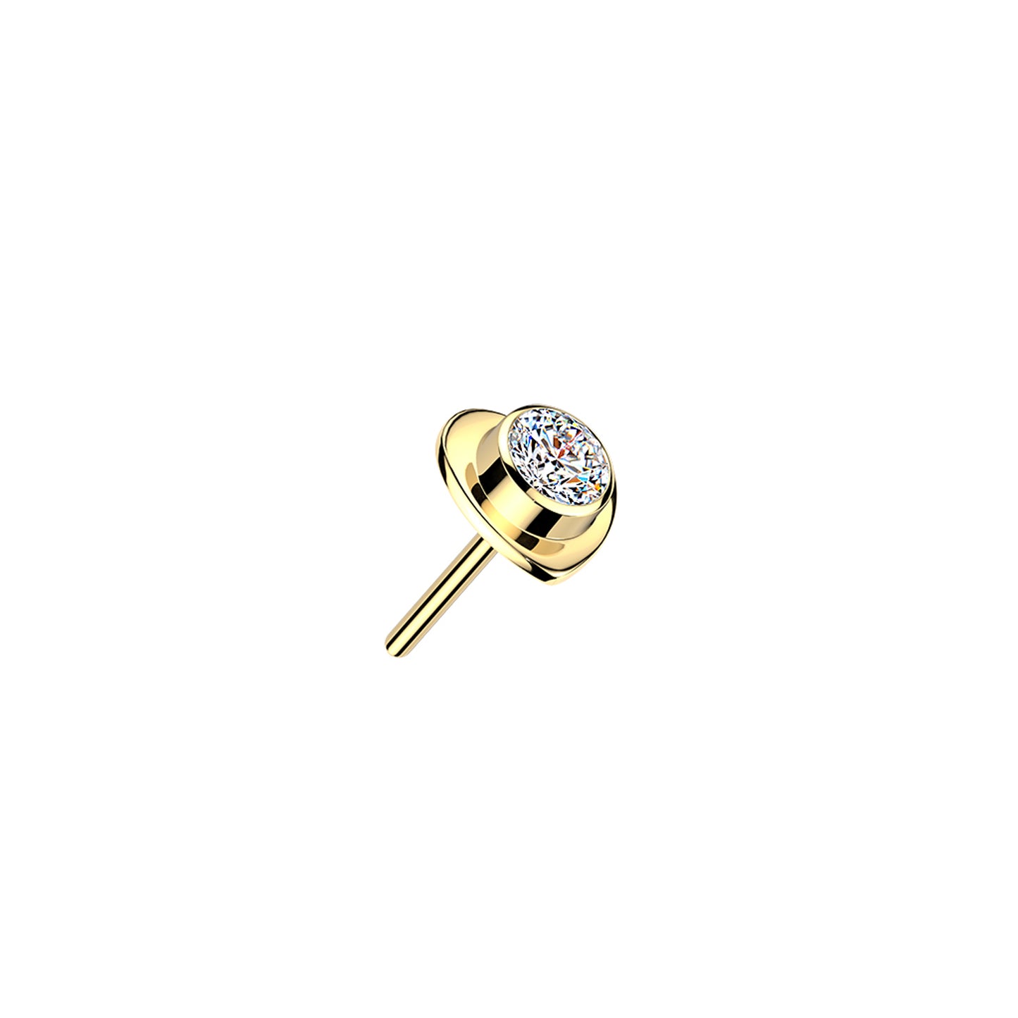 Titanium Heart Bezel CZ Threadless Top