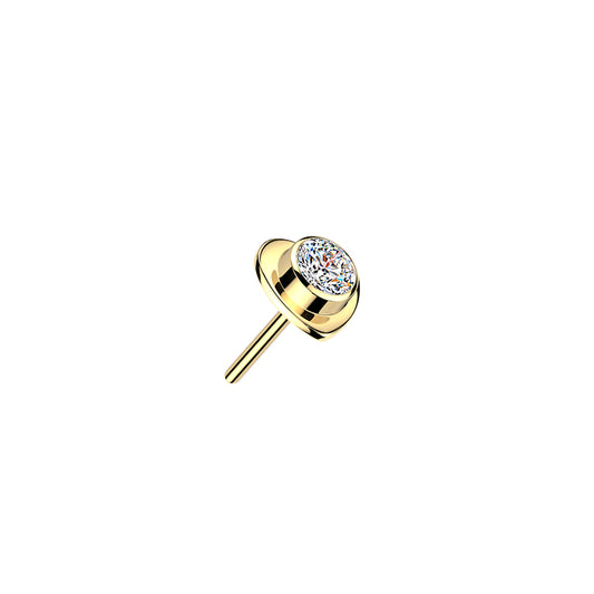 Titanium Heart Bezel CZ Threadless Top