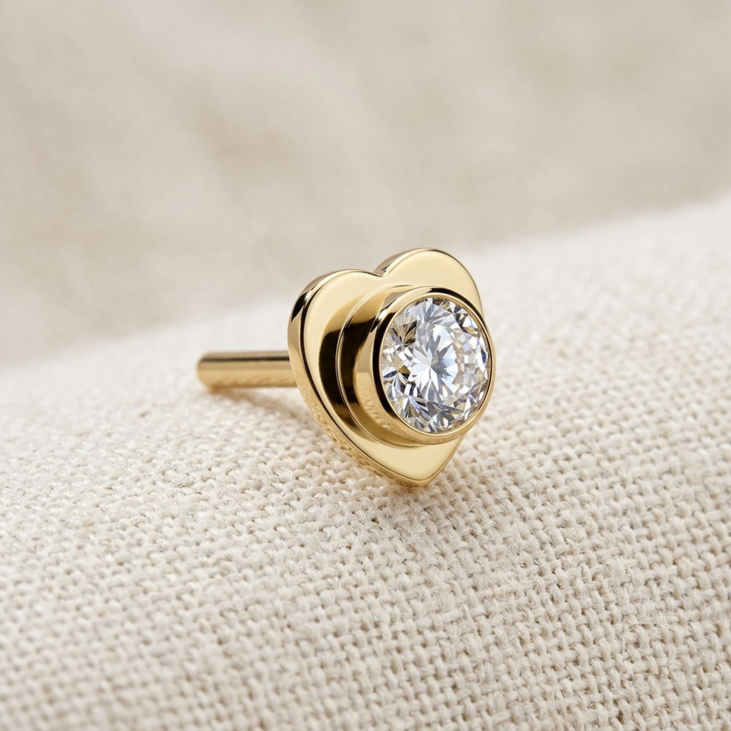 Titanium Heart Bezel CZ Threadless Top