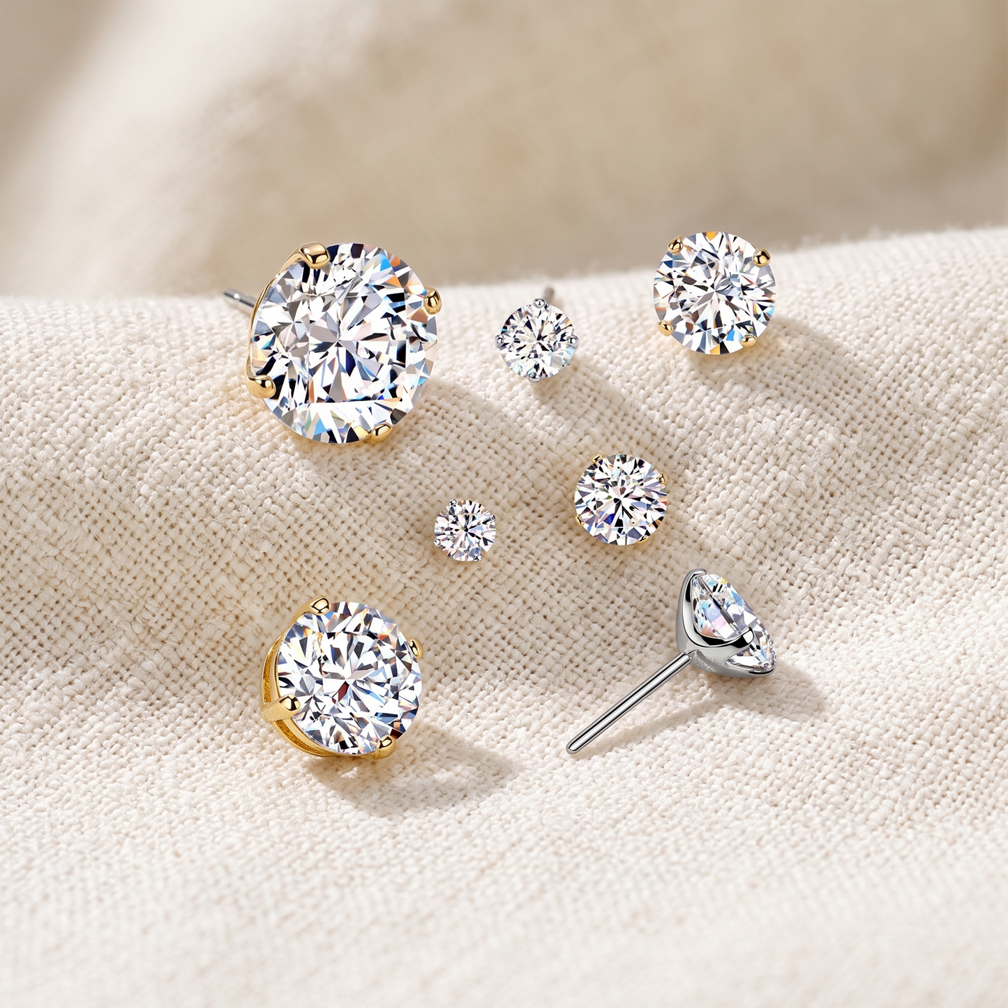 Titanium Moissanite Threadless Flat Back Stud