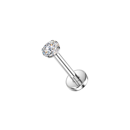 Titanium Moissanite Threadless Flat Back Stud