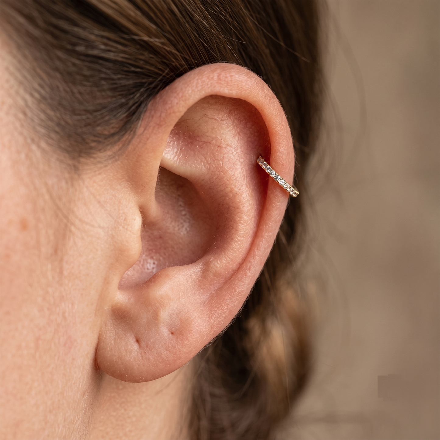 Titanium Moissanite Segment Hinged Hoop Ring